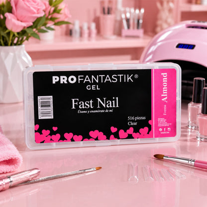 SISTEMA FAST NAILS ALMOND CLEAR (516 TIPS)