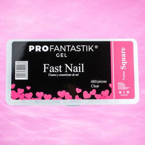 SISTEMA FAST NAILS SQUARE CLEAR (480 TIPS)