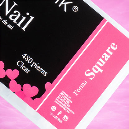 SISTEMA FAST NAILS SQUARE CLEAR (480 TIPS)