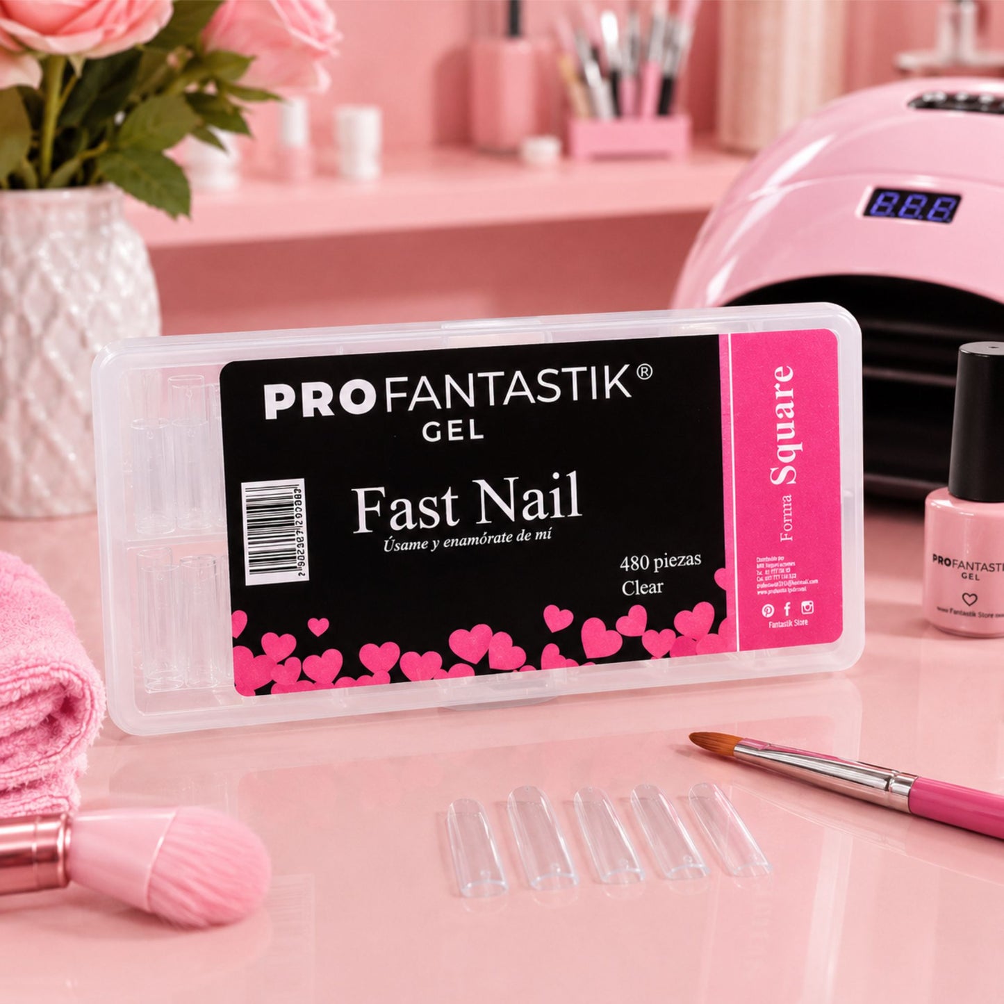 SISTEMA FAST NAILS SQUARE CLEAR (480 TIPS)