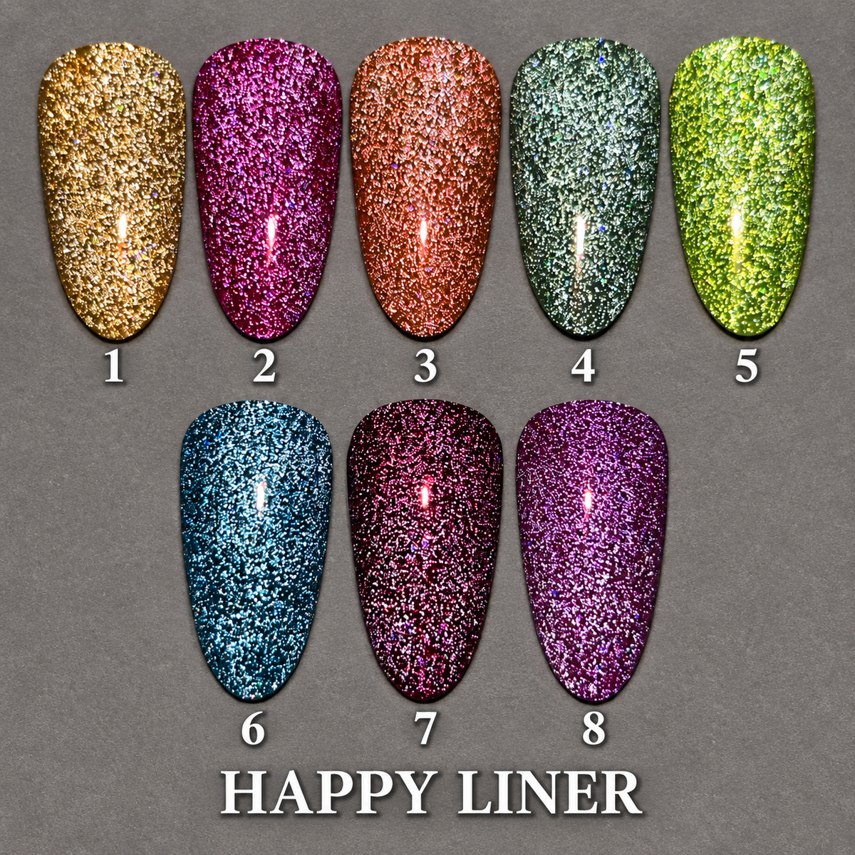 HAPPY REFLECTIVE LINER COLOR