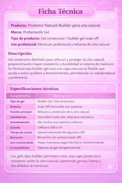 NATURAL BUILDER ENDURECEDOR DE GEL PARA SISTENA DE GEL DE 21 DÍAS