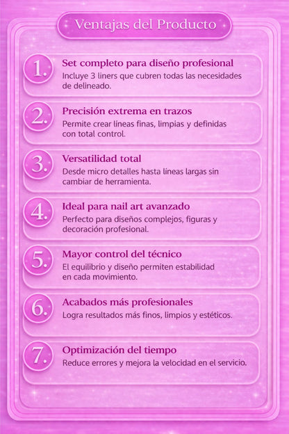 PINCEL MASTER LINER SET DE 3 PROFESIONAL