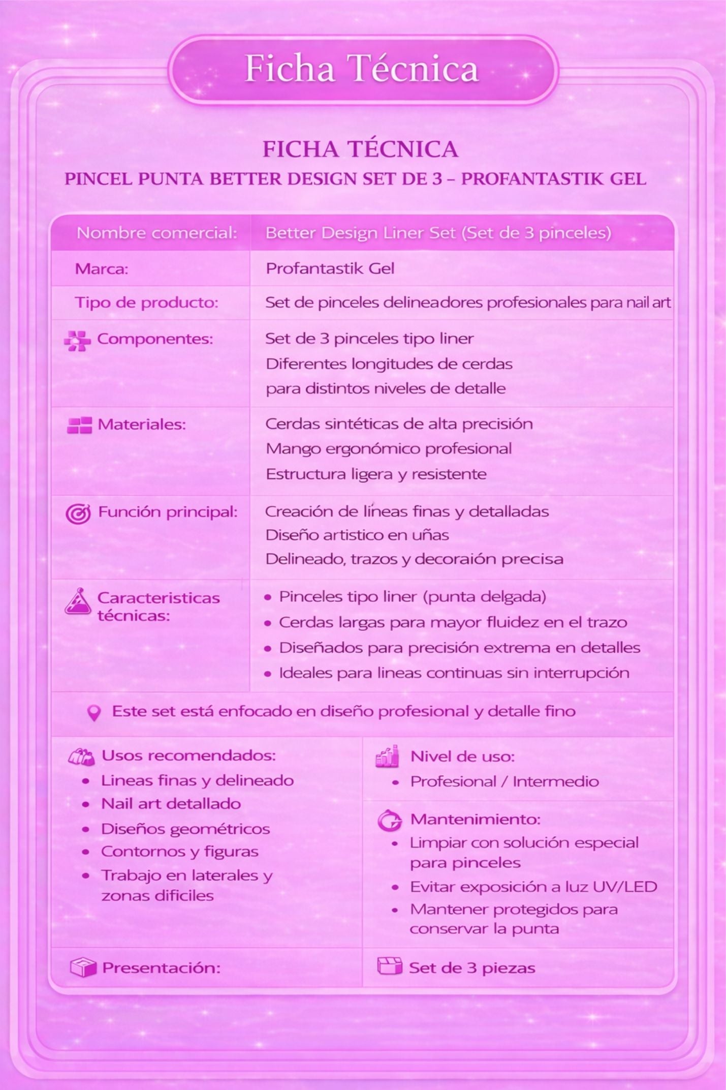 PINCEL PUNTA BETTER DESIGN SET DE 3