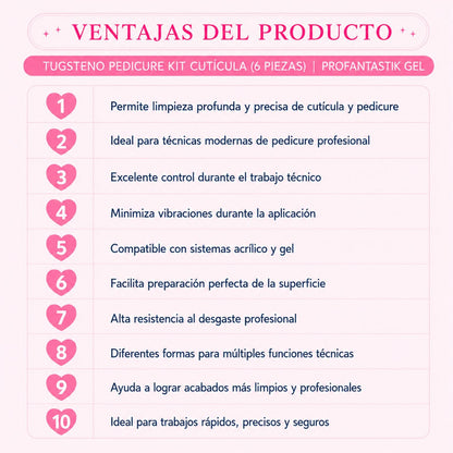 TUNGSTENO PEDICURE (SET 6 PIEZAS)